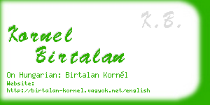 kornel birtalan business card