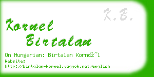 kornel birtalan business card